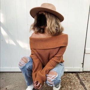 off the shoulder sweater